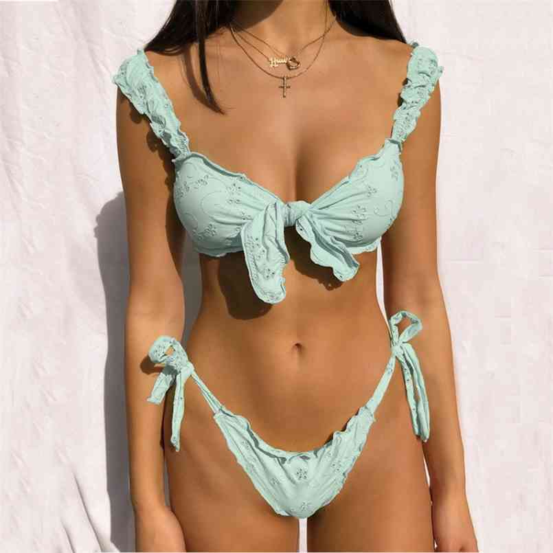 Sexy Women Bikini Sets Solid Color Ruffled Swimwear Bathing Suits 2 Piece Split Push Up Bandage Beachwear 210722, Black
Sexy Women Bikini Sets Solid Color Ruffled Swimwear Bathing Suits 2 Piece Split Push Up Bandage Beachwear 210722, Black