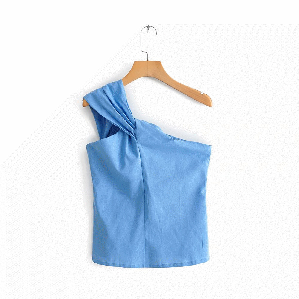Stylish Women Fuchsia One Shoulder Shirts for Ladies Summer Cotton-Linen Blouse Chic Girls Casual Streetwear Tops femme 210520, Blue
Stylish Women Fuchsia One Shoulder Shirts for Ladies Summer Cotton-Linen Blouse Chic Girls Casual Streetwear Tops femme 210520, Blue