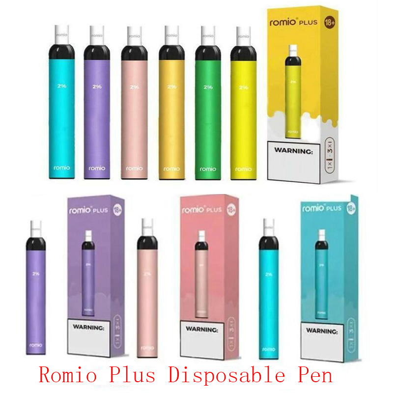 Romio Plus Disposable Pen E cigarette Pod 2.0ml Electronic Vape 600 puff Vaporizer 500mAh 18 Colors Puffs
Romio Plus Disposable Pen E cigarette Pod 2.0ml Electronic Vape 600 puff Vaporizer 500mAh 18 Colors Puffs