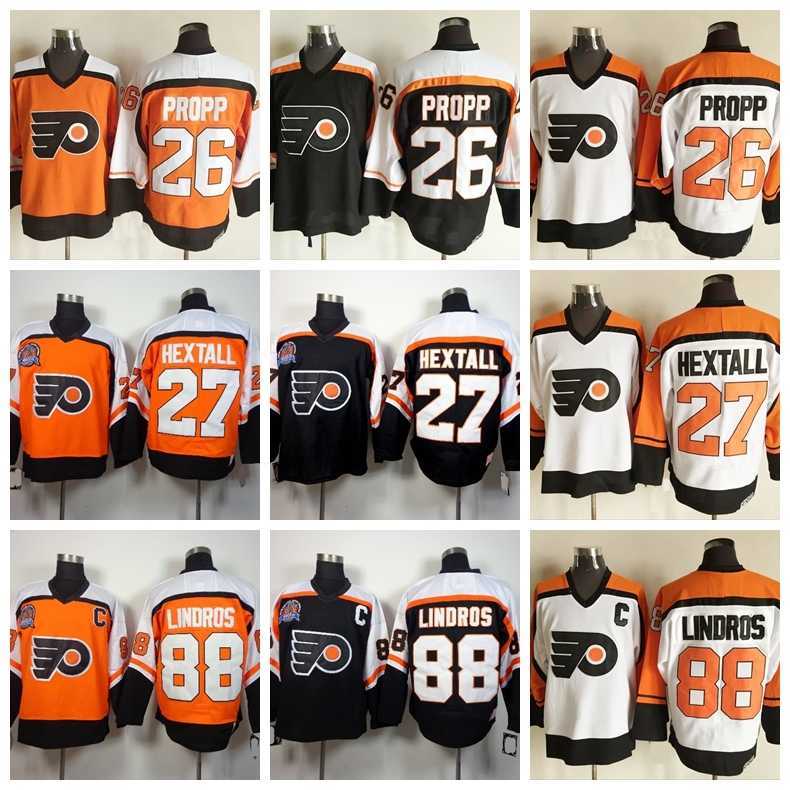 High Quality Philadelphia Flyers Vintage 26 Brian Propp Orange 27 Ron Hextall White 88 Eric Lindros Black CCM Ice Hockey Jersey
High Quality Philadelphia Flyers Vintage 26 Brian Propp Orange 27 Ron Hextall White 88 Eric Lindros Black CCM Ice Hockey Jersey