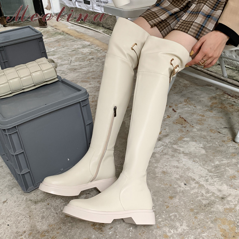 Real Leather Over The Knee Boots Women Platform Med Heel Shoes Buckle Square Long Zip Female Thigh High 210517, Beige velvet lining
Real Leather Over The Knee Boots Women Platform Med Heel Shoes Buckle Square Long Zip Female Thigh High 210517, Beige velvet lining