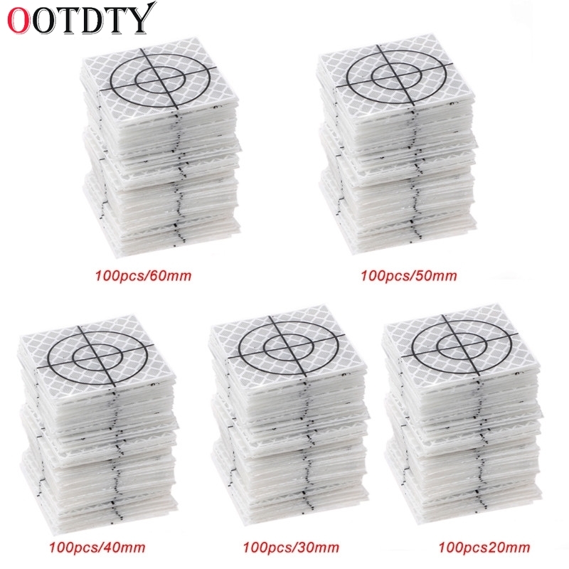 100 Pcs Reflecting Tape Target Total Station 20/30/40/50/60 Mm