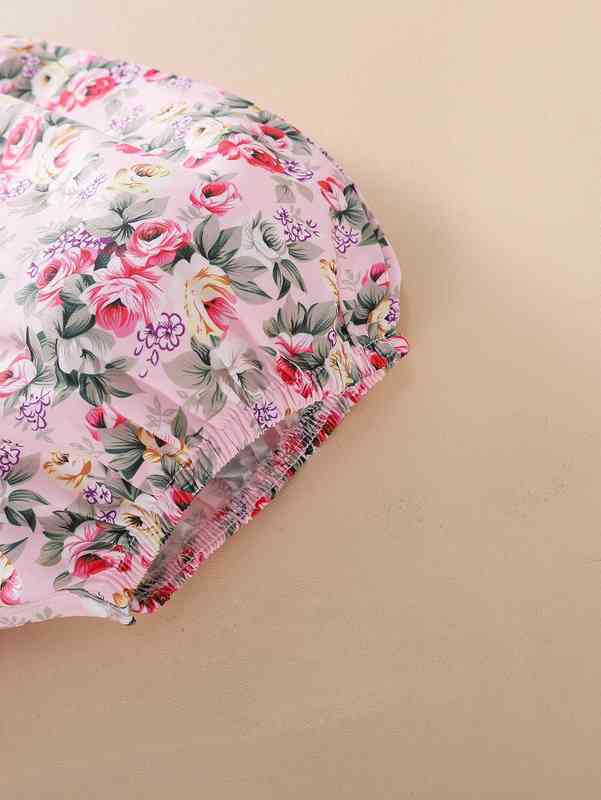 Baby Floral Print Guipure Lace Detail Cami Romper SHE