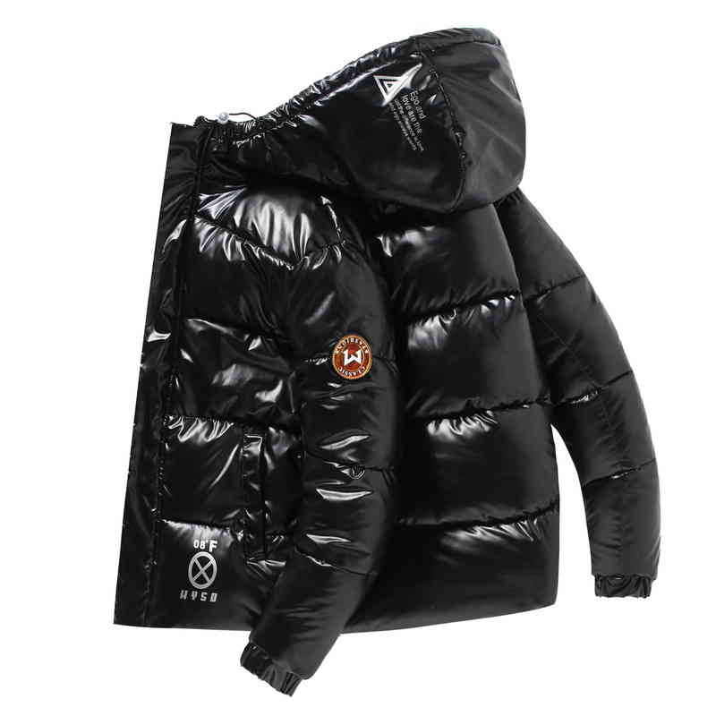 designer Jacket Cotton padded men's winter new reflective bright surface thickened warm down cotton clothes hooded casual coat trendy wear, Black (printed)
designer Jacket Cotton padded men's winter new reflective bright surface thickened warm down cotton clothes hooded casual coat trendy wear, Black (printed)