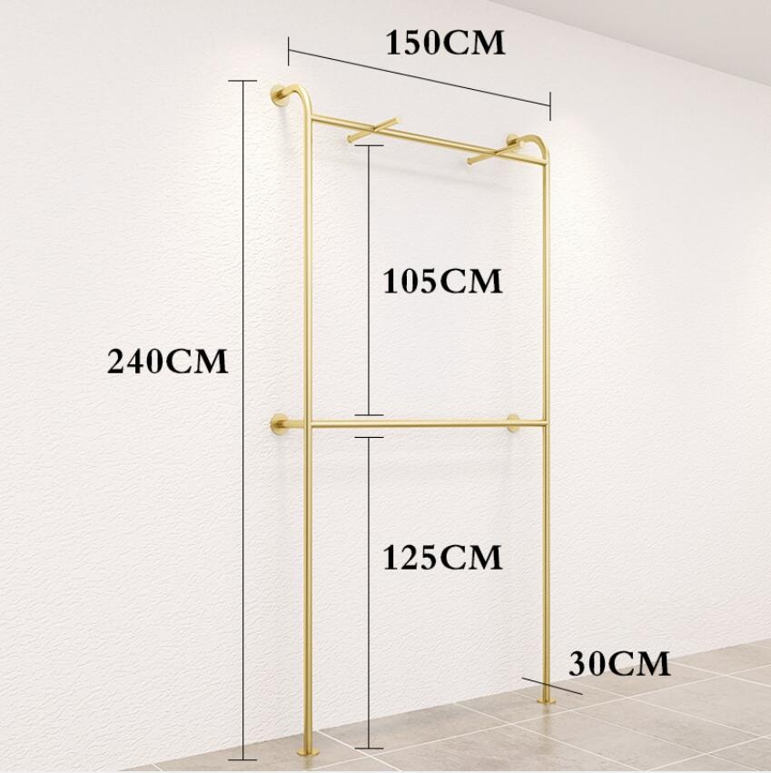 Wall clothing store display rack Commercial Furniture wallhanging women's cloth racks children's clothes shop hanger