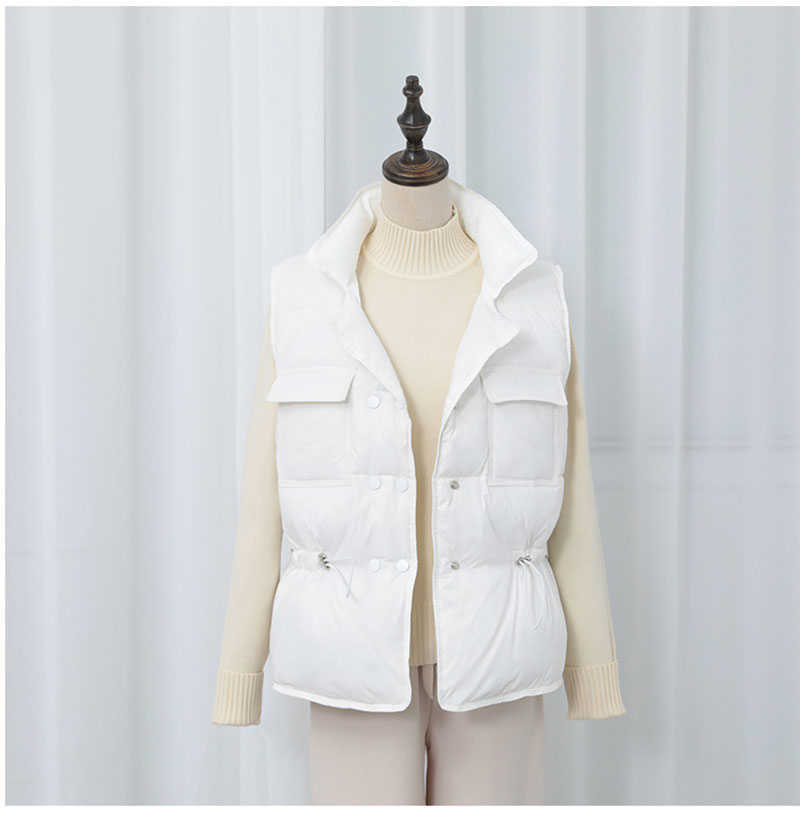 Autumn Winter Duck Down Jackets Women Vest Short Tunic Waistcoat Spring Puffer Jacket Slim Parkas 210819
