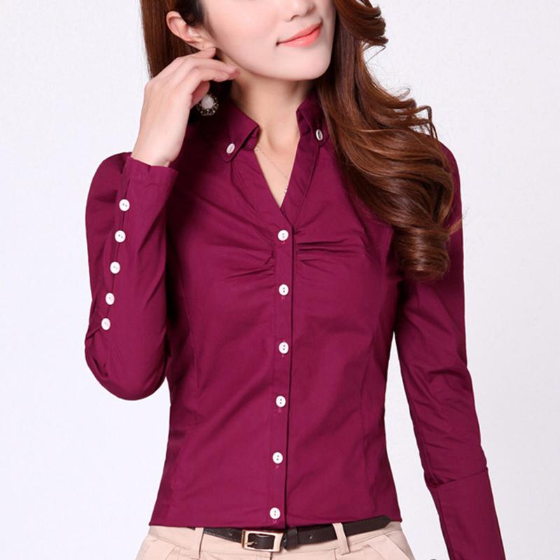 Women' Blouses & Shirts 2021 Spring Summer Women White Long Sleeve V Neck Work Shirt Buttons Design Bust Crimping Slim Blouse Female Office
Women' Blouses & Shirts 2021 Spring Summer Women White Long Sleeve V Neck Work Shirt Buttons Design Bust Crimping Slim Blouse Female Office