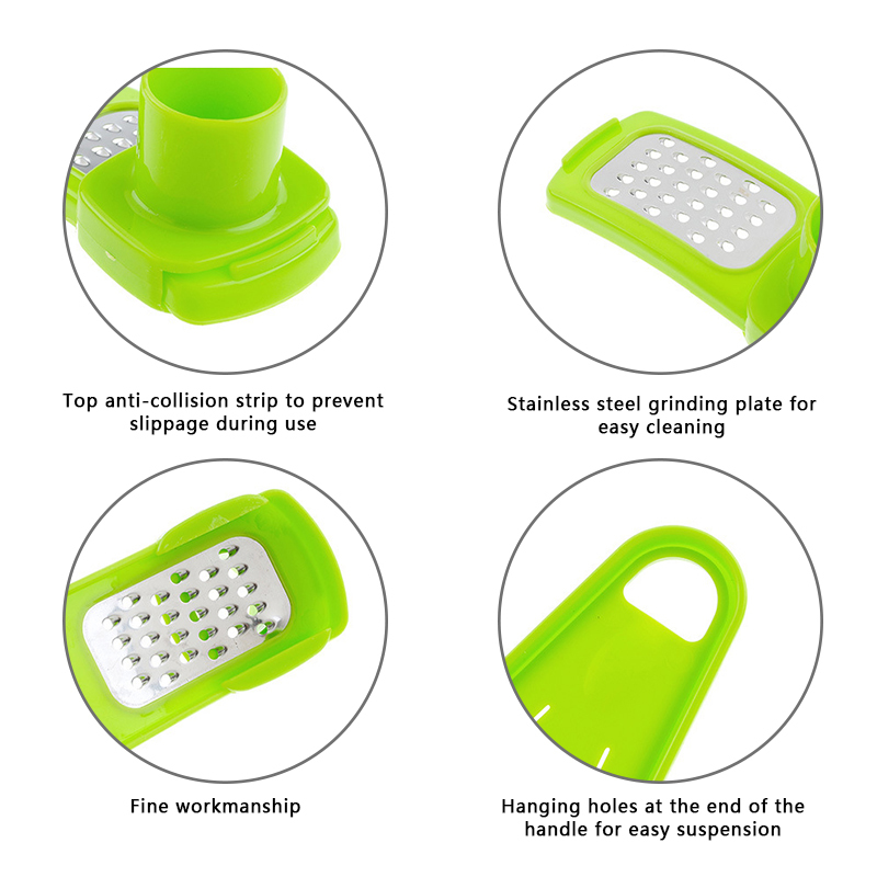 2 Colors Stainless Steel PP Garlic Crusher Presses Ginger Cutter Plastic Grinding Tool Kitchen Ginger Grater Grinder Tools