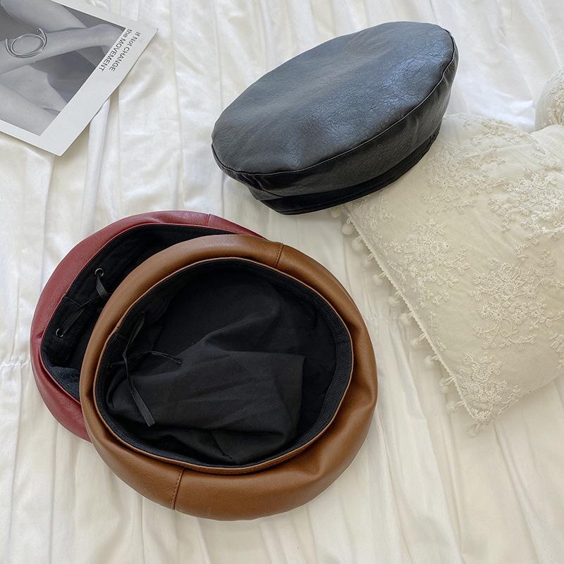 Berets Hat Woman Autumn And Winter Fashion British Beret Versatile Leather PU Art Painter, Black
Berets Hat Woman Autumn And Winter Fashion British Beret Versatile Leather PU Art Painter, Black