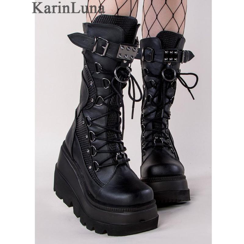 Boots Karin Brand Design Gothic Style Platform Mid-Calf 2021 Winter INS Comfy Woman Shoes Motorcycle, Black
Boots Karin Brand Design Gothic Style Platform Mid-Calf 2021 Winter INS Comfy Woman Shoes Motorcycle, Black