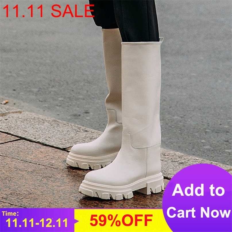 Meotina INS Genuine Leather Boot Knee High Design Platform Riding Thick Heel Ladies Autumn Winter White 211105, White without fur
Meotina INS Genuine Leather Boot Knee High Design Platform Riding Thick Heel Ladies Autumn Winter White 211105, White without fur