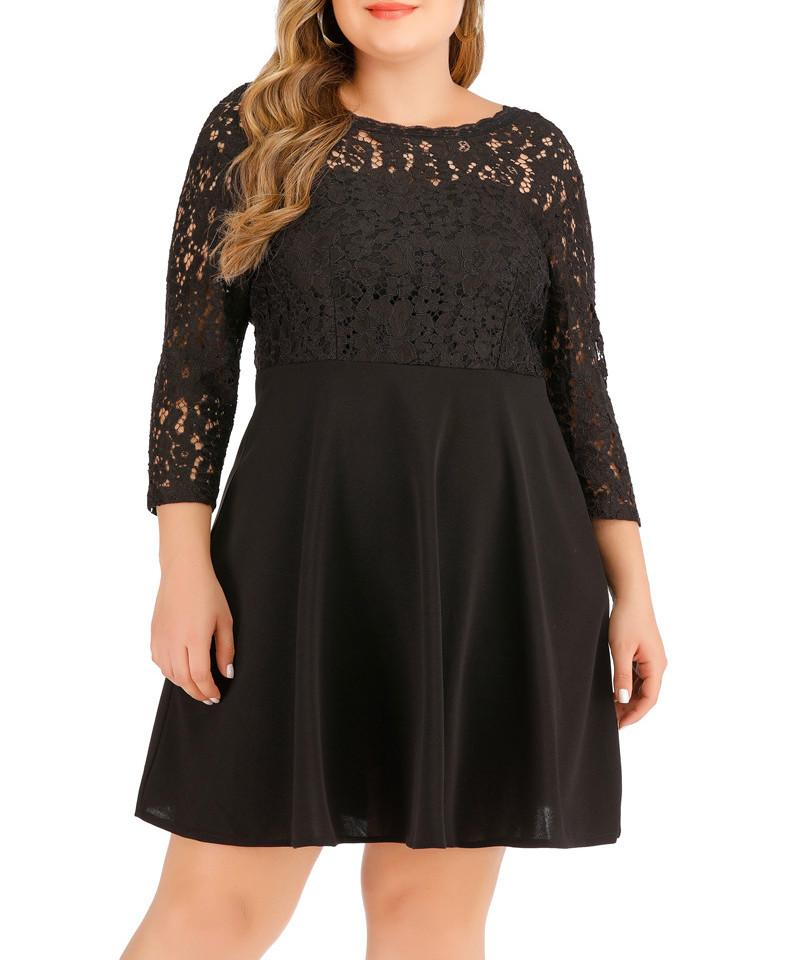 Plus Size Dresses Lace Sexy Dress Long Sleeve Deep V Backless Women O Neck Office Lady Night Party Large, Black
Plus Size Dresses Lace Sexy Dress Long Sleeve Deep V Backless Women O Neck Office Lady Night Party Large, Black