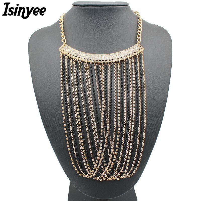 Chokers ISINYEE Fashion Crystal Chain Tassel Chocker Necklace Maxi Necklaces For Women Party Collier Bijoux Statement Jewelry, Golden;silver
Chokers ISINYEE Fashion Crystal Chain Tassel Chocker Necklace Maxi Necklaces For Women Party Collier Bijoux Statement Jewelry, Golden;silver