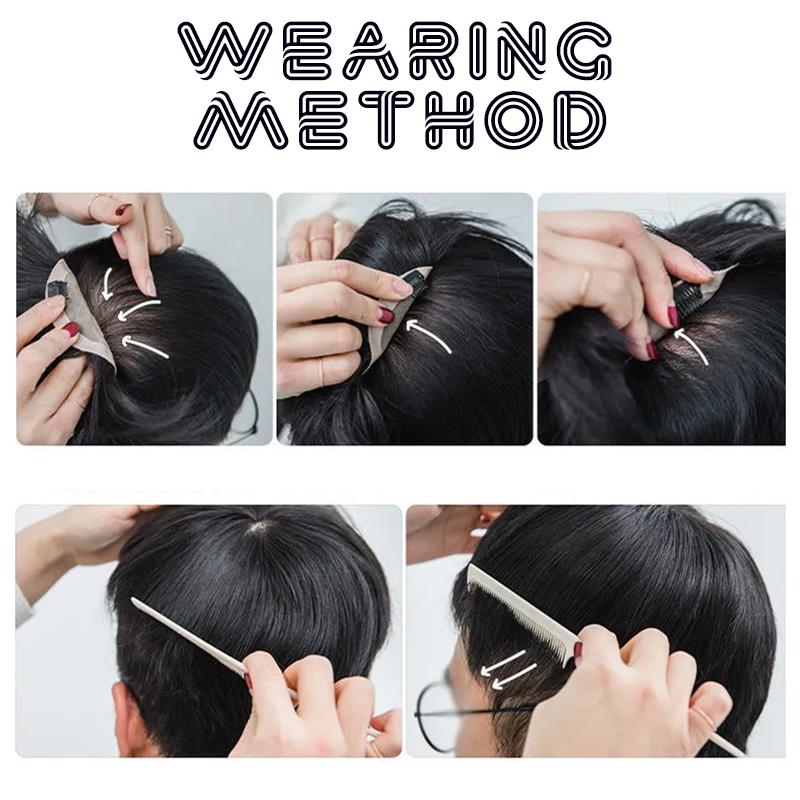 Synthetic Wigs JINKAILI Short Black Male Toupee Straight Wig Men's Hair Fleeciness Realistic Natural Heat Resistant