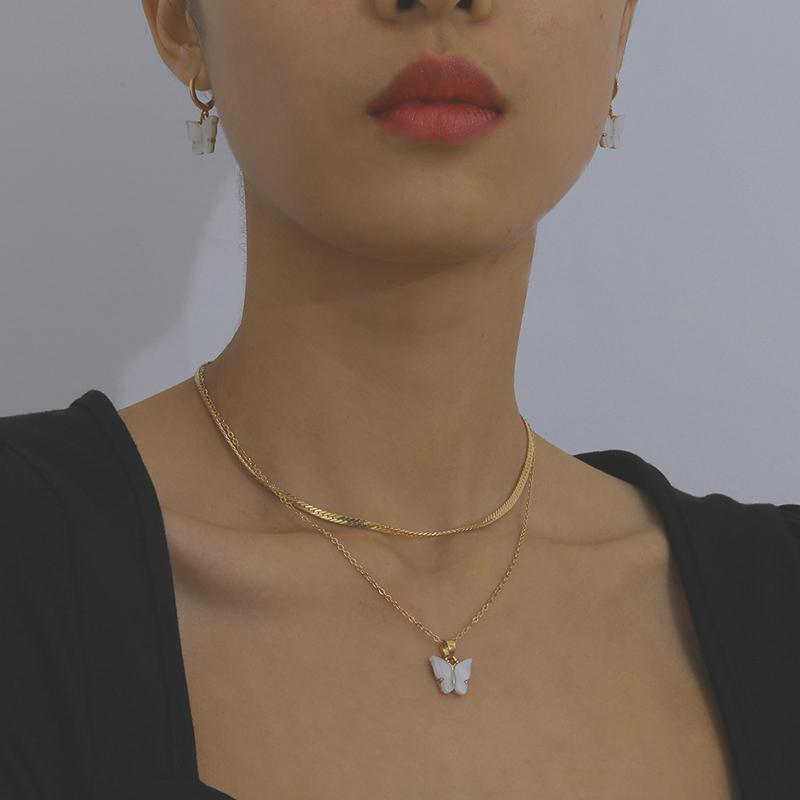 Earrings & Necklace Fashion Women Metal Butterfly Jewelry Set Animal Acrylic Girls Party Gifts, Silver
Earrings & Necklace Fashion Women Metal Butterfly Jewelry Set Animal Acrylic Girls Party Gifts, Silver
