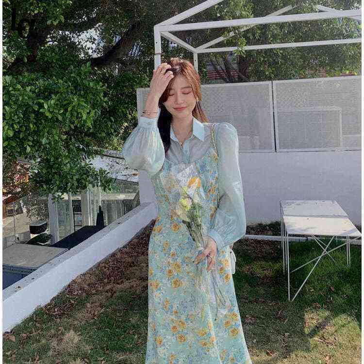 Summer Vintage Midi Dress Women Casual Fashion Elegant Floral Strap Beach Korean OffIce Lady 210519, Green blouse
Summer Vintage Midi Dress Women Casual Fashion Elegant Floral Strap Beach Korean OffIce Lady 210519, Green blouse