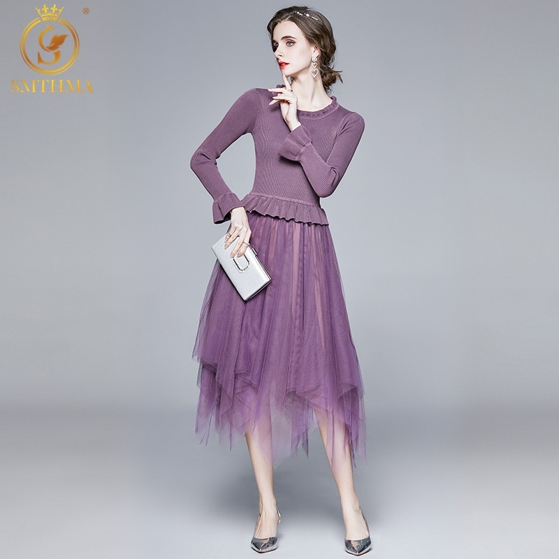 Women Autumn Winter Flare Sleeves Mesh Patchwork Knitted Dresses Office Ladies Korean Chic Elegant Vestido Da Festa 210520, Photo color
Women Autumn Winter Flare Sleeves Mesh Patchwork Knitted Dresses Office Ladies Korean Chic Elegant Vestido Da Festa 210520, Photo color