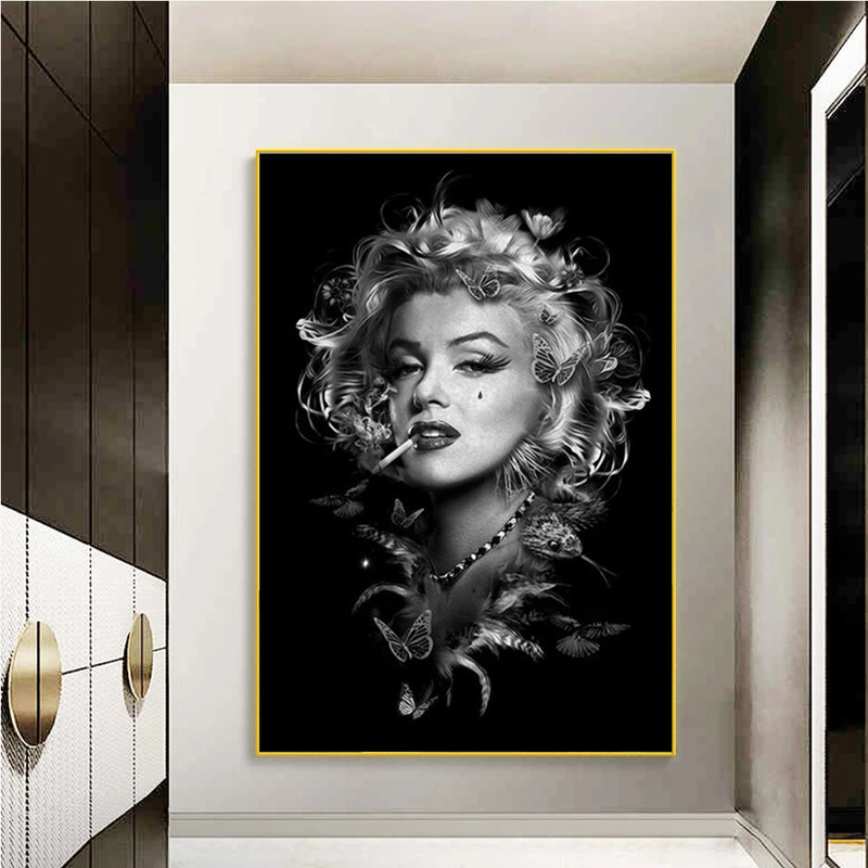 black white marilyn monroe smoking poster portrait canvas painting and prints cool girl wall art picture for room home decor
black white marilyn monroe smoking poster portrait canvas painting and prints cool girl wall art picture for room home decor