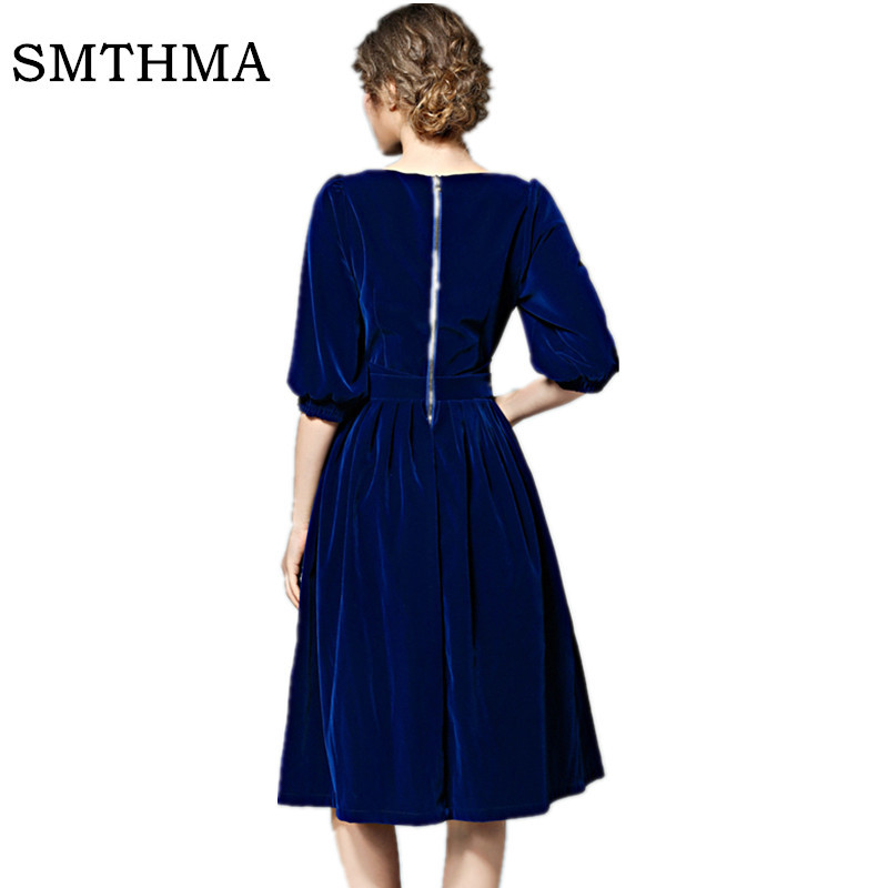 Arrival High Quality Runway Womens Velvet Dresses Winter Women Party Dress Vestidos Mujer 210520