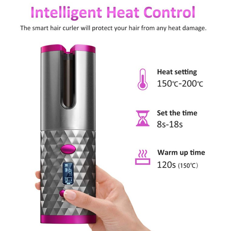 Unbound Cordless Auto Rotating Ceramic Hair Curler USB Rechargeable Automatic Curling Iron LED Display Temperature
Unbound Cordless Auto Rotating Ceramic Hair Curler USB Rechargeable Automatic Curling Iron LED Display Temperature