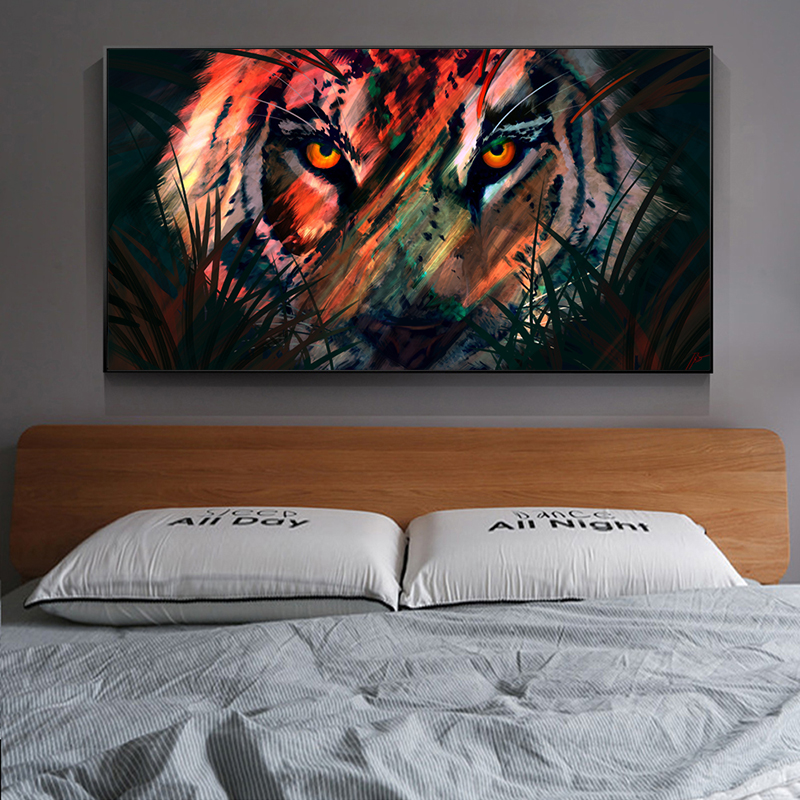 Wall Pictures Abstract Colorful Tiger Posters And Prints Canvas Painting Decoration For Living Room Animal Poster