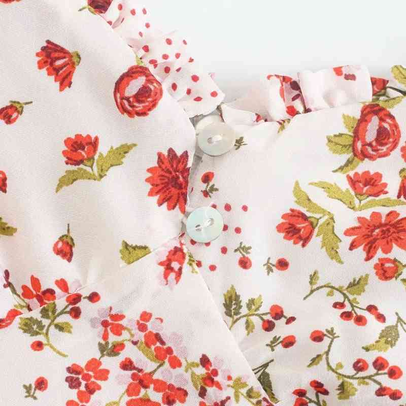 Summer Women Patchwork Print Side Slit Midi Dress Female Square Collar Puff Sleeve Clothes Casual Lady Slim Vestido D7728 210430Z