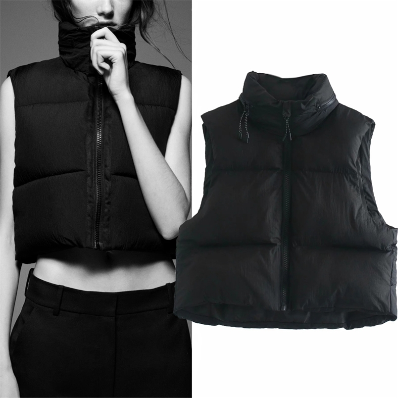 Winter Black Cropped Vest Coat Women Fashion Keep Warm Sleeveless High Collar Zip Up Wasitcoats Woman Casual Top 210519
Winter Black Cropped Vest Coat Women Fashion Keep Warm Sleeveless High Collar Zip Up Wasitcoats Woman Casual Top 210519