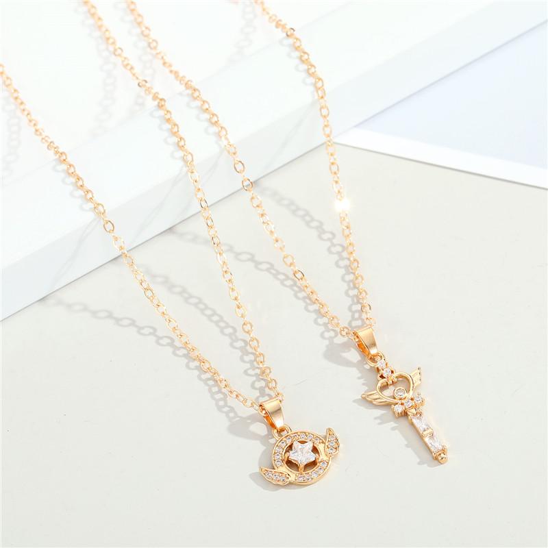 Pendant Necklaces 1PC Zircon Hollow Heart Star Wing Necklace For Women Chic Crystal Key Queen's Scepter Chain Jewelry N196
Pendant Necklaces 1PC Zircon Hollow Heart Star Wing Necklace For Women Chic Crystal Key Queen's Scepter Chain Jewelry N196