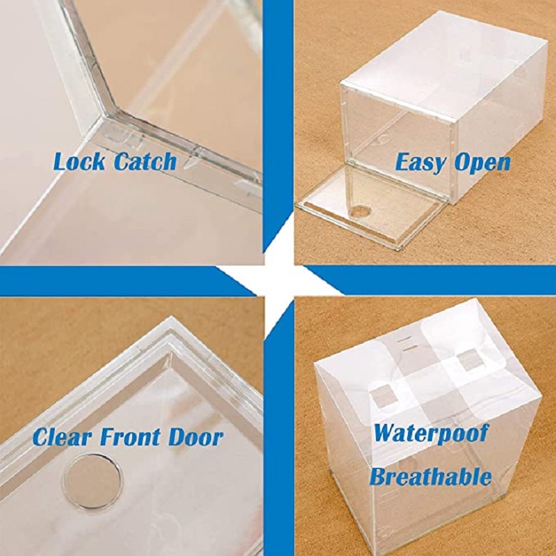 Clear plastic shoe storage box Thickened flip drawer Dustproof Sneaker Organizer High Heels Boxes Candy Color Stackable Shoes Containers Case