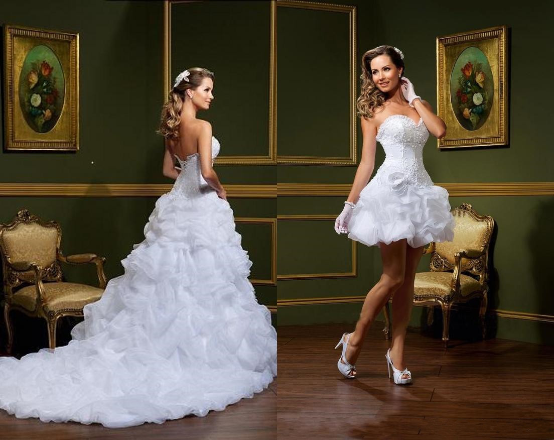 2021 Sexy Vestido De Noiva White Ball Gown Wedding Dresses Strapless Sweetheart Pick-Ups Removable Skirt Arabic Mini Short Bridal Gowns, Beige
2021 Sexy Vestido De Noiva White Ball Gown Wedding Dresses Strapless Sweetheart Pick-Ups Removable Skirt Arabic Mini Short Bridal Gowns, Beige