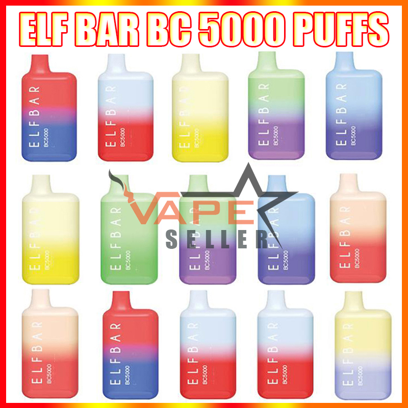 Elf Bar BC5000 Disposable Vape Pen E Cigarette With Rechargeable 650mAh Battery 13ml Prefilled Pod Big Vapor 5000 Puffs Box Device 
Elf Bar BC5000 Disposable Vape Pen E Cigarette With Rechargeable 650mAh Battery 13ml Prefilled Pod Big Vapor 5000 Puffs Box Device