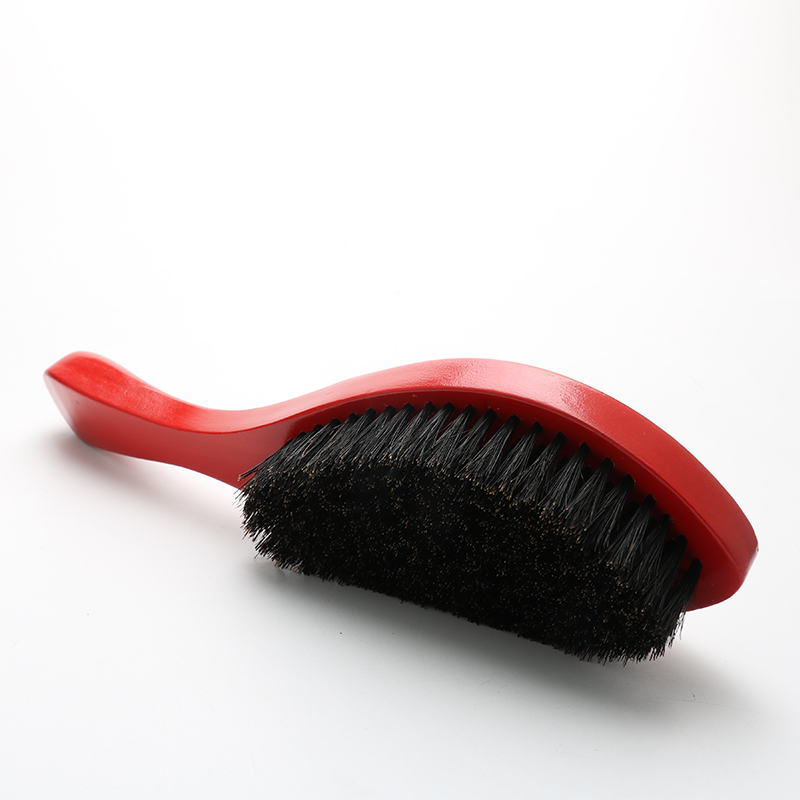 Abeis Natural 360 Wave Long Handle Wood Moustache Hair Brush Black Men Beard Brush Shaving Tools