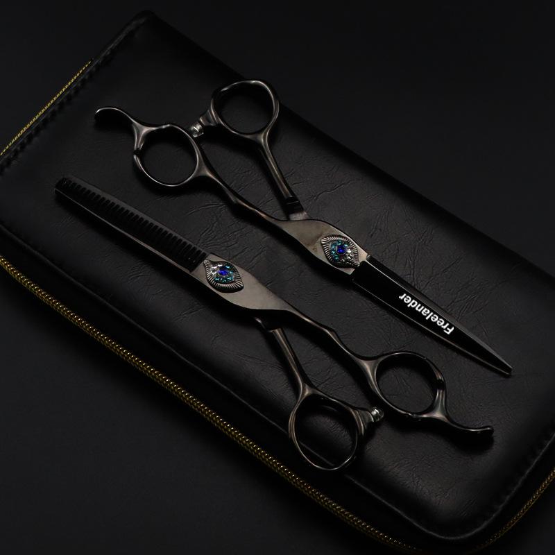 Hair Scissors Professional Feather Gem 6inch Cutting Hairdressing Thinning Shear Barber For free shipping