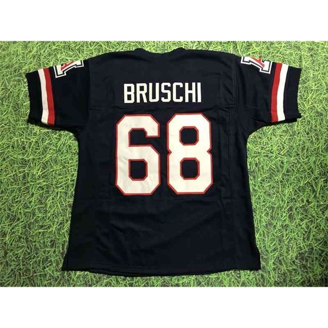 

Mitch Custom Football Jersey Men Youth Women Vintage 68 TEDY BRUSCHI CUSTOM ARIZONA WILDCATS Rare High School Size S-6XL or any name and number jerseys, Blue women s-2xl