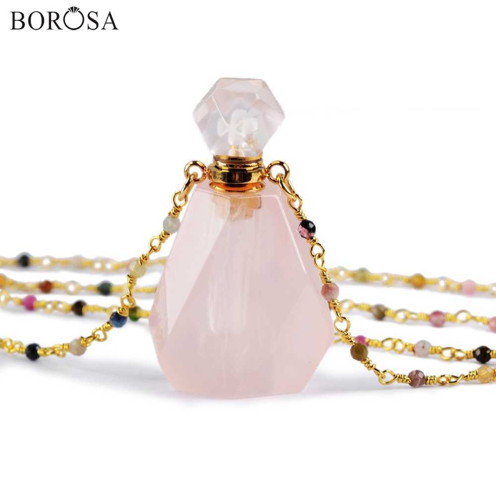 BOROSA Perfume Bottle Natural Multi-Kind Stone White Quartz ite Amethysts 26inch Bead Chains Necklace Jewelry HD0091
BOROSA Perfume Bottle Natural Multi-Kind Stone White Quartz ite Amethysts 26inch Bead Chains Necklace Jewelry HD0091