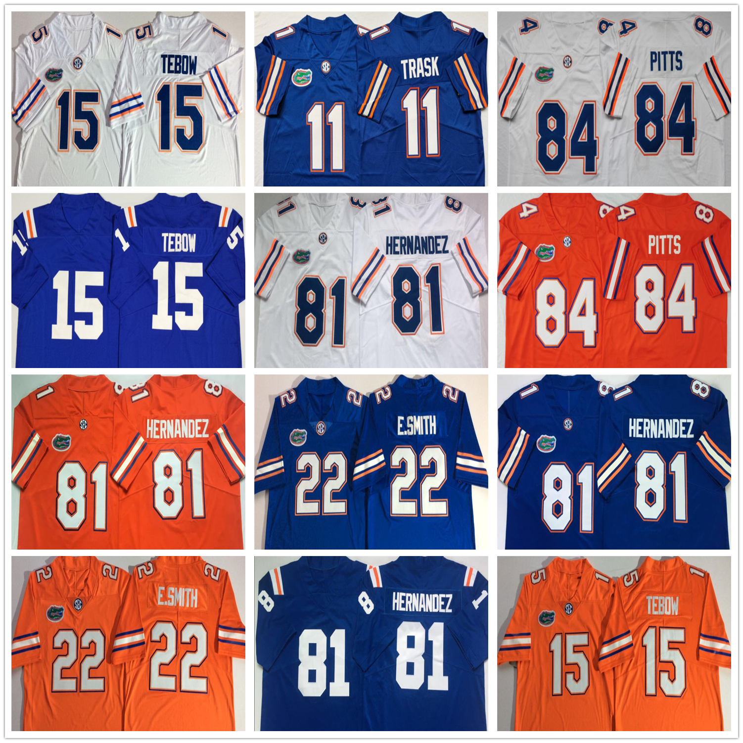 Florida Gators football stitched jersey 11 Kyle Trask 84 Pitts 15 Tim Tebow 22 Emmitt Smith-E.Smith 81 Aaron Hernandez blue, As pics
Florida Gators football stitched jersey 11 Kyle Trask 84 Pitts 15 Tim Tebow 22 Emmitt Smith-E.Smith 81 Aaron Hernandez blue, As pics