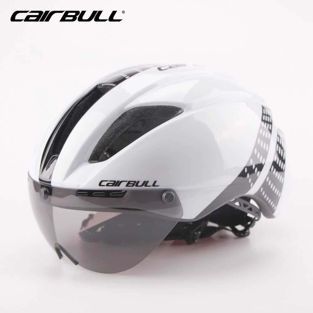 

Cairbull 280g Ultra-Light Goggle TT Road Bicycle Helmet Men Women Triathlon Time Trial aero Helmet M/L Safety Cycling Helmet P0824, White