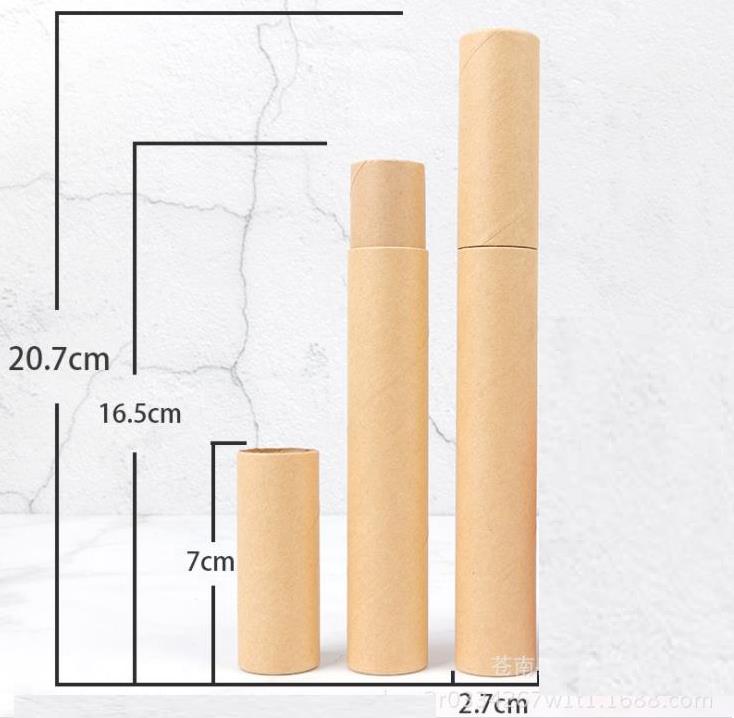 500pcs/lot Black Kraft Paper Incense Tube Boxes Incense-Barrel Small Storage Box for pencil Joss Stick Convenient Carrying 20.7x2.1cm SN2896