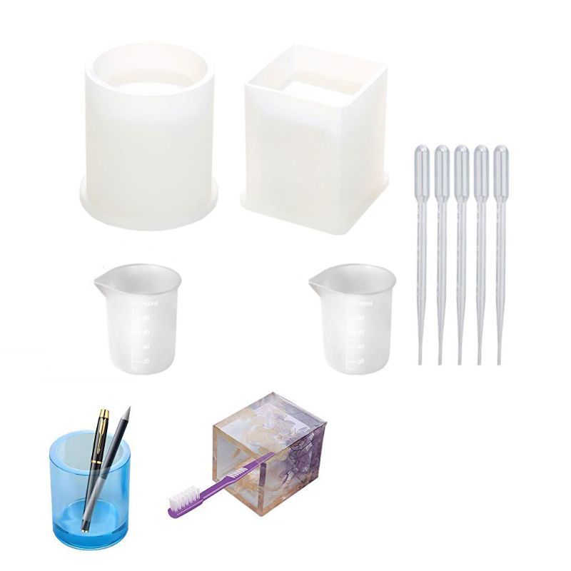 1 Set Epoxyhars Silicone Malls, Great Art Hars Malls For Coaster/Asbak/Bloempot/Pen Candle Soap Sieraden Houder, Omvat