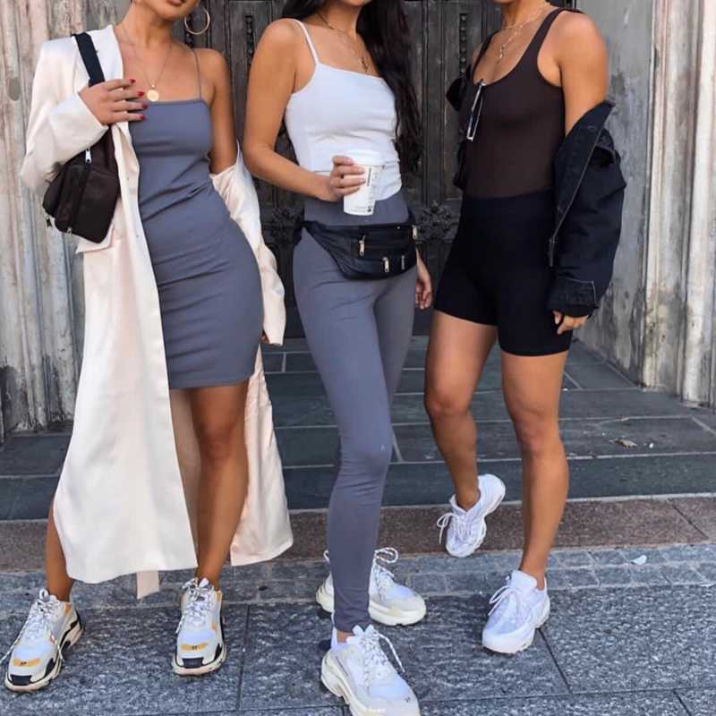 Fitness Leggigngs Women Sexy Slim Workout Leggings Skinny Solid High Elastic Waist Cotton Ankle-Length Leggings Fall 211014