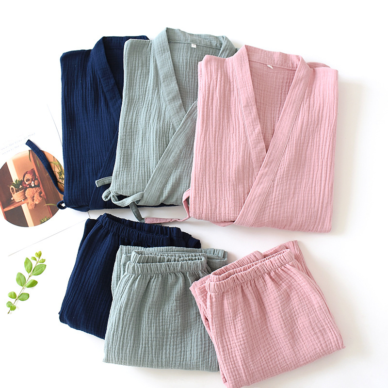 Japanese-Style Gauze Cotton Pyjamas Suit Spring Summer Couple Pajamas Home Clothing Cotton Casual Nightie SleepwearFree shipping by air, Navy women
Japanese-Style Gauze Cotton Pyjamas Suit Spring Summer Couple Pajamas Home Clothing Cotton Casual Nightie SleepwearFree shipping by air, Navy women