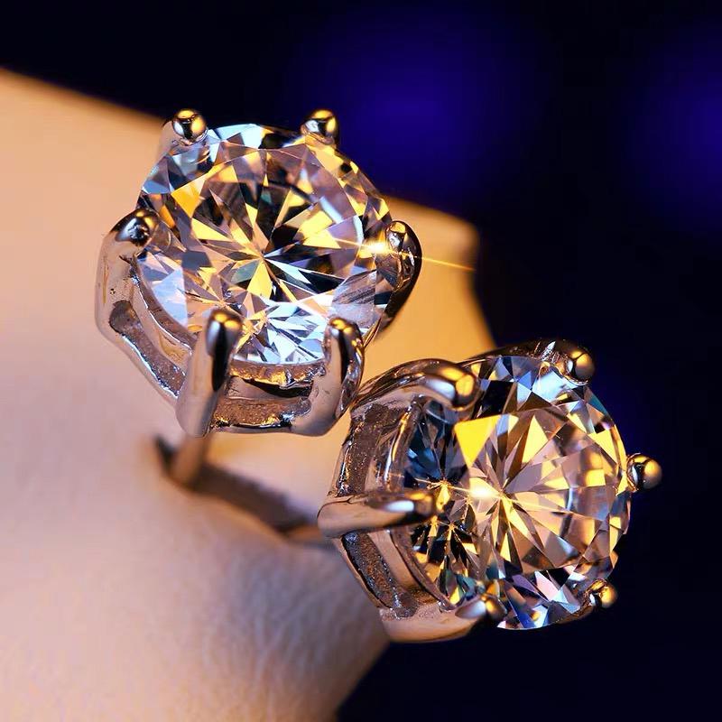 Stud Moissanite Earrings Round Briliant Cut 6.5mm DF Color 9k White Gold Trendy Design Anniversary Engagement Gift, Golden;silver
Stud Moissanite Earrings Round Briliant Cut 6.5mm DF Color 9k White Gold Trendy Design Anniversary Engagement Gift, Golden;silver
