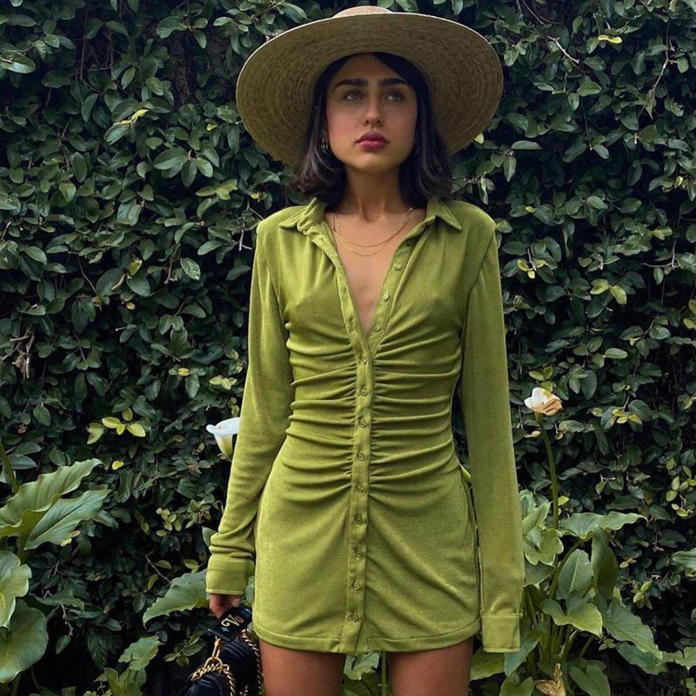 2021cryptographic turn-down collar green women shirt dresses club party long sleeve button mini dress holiday 2021 spring streetwear, Black;gray
2021cryptographic turn-down collar green women shirt dresses club party long sleeve button mini dress holiday 2021 spring streetwear, Black;gray