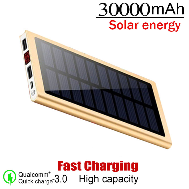 30000mAh Solar Power Bank Fast Charger powerbank With 2USB Digital Display Outdoor External Battery For Xiaomi Iphone Samsung
30000mAh Solar Power Bank Fast Charger powerbank With 2USB Digital Display Outdoor External Battery For Xiaomi Iphone Samsung