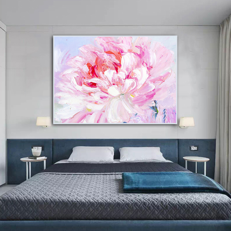 Pink Flower Posters And Prints Abstract Canvas Painting Wall Art For Living Room Decorative Pictures Frameless