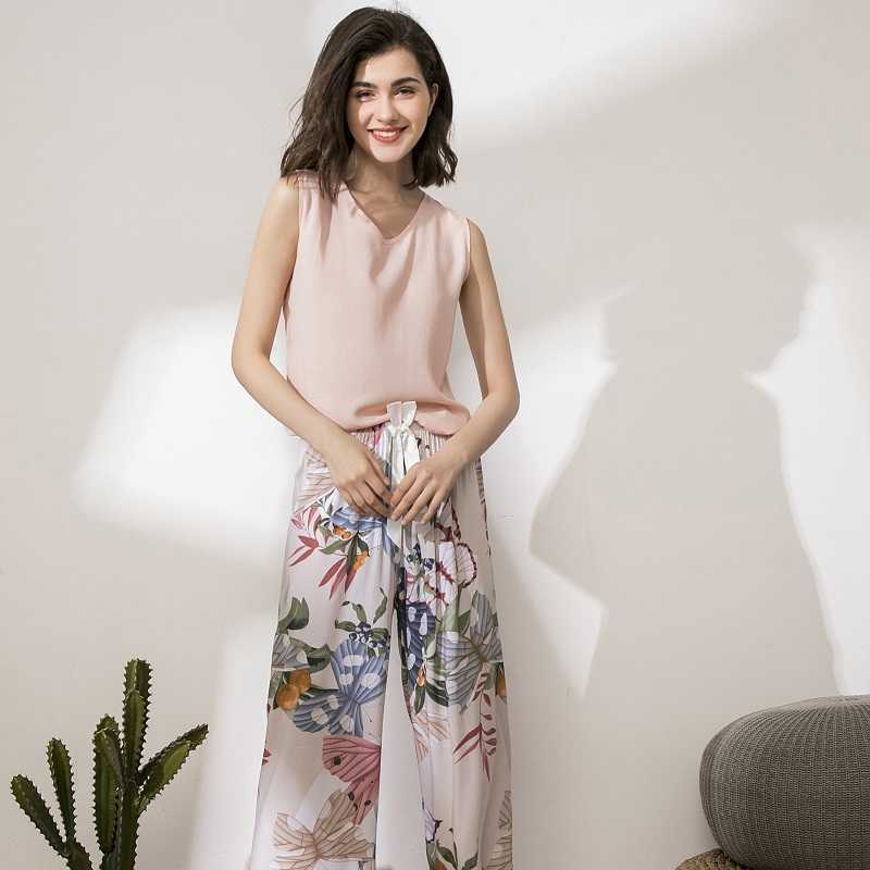 Women Pajamas Sets Autumn Butterfly Floral Printed Elegant 4 Piece Pyjamas Set Viscose Female Night Suits Pyjamas Sets 211007