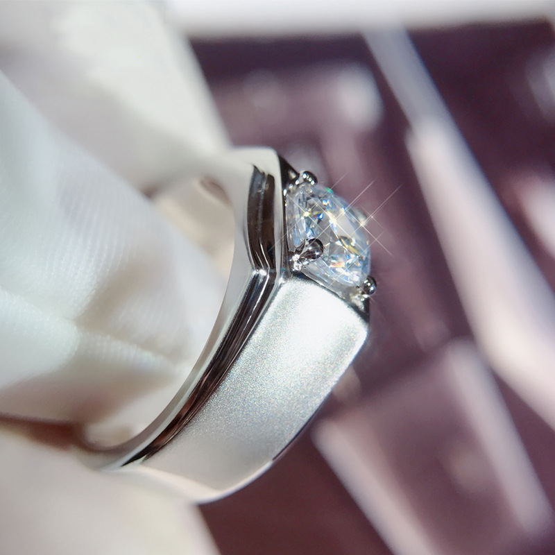Male Solitaire 2ct Lab Sona Diamond Ring 925 sterling silver Engagement Wedding band Rings for men Gemstones Party accessory