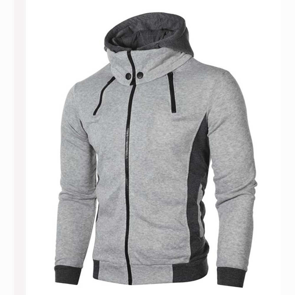 Zipper Men Jacket Autumn Winter Casual Fleece Coats Bomber Jacket Scarf Collar Fashion Hooded Male Outwear Slim Fit Hoody MWW178 211018