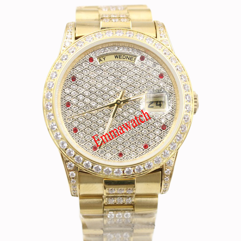 18K Gold Diamonds watch Mechanical self-winding Men luxury 36mm size sapphire glass iced out watches good quality, Only box and papers
18K Gold Diamonds watch Mechanical self-winding Men luxury 36mm size sapphire glass iced out watches good quality, Only box and papers