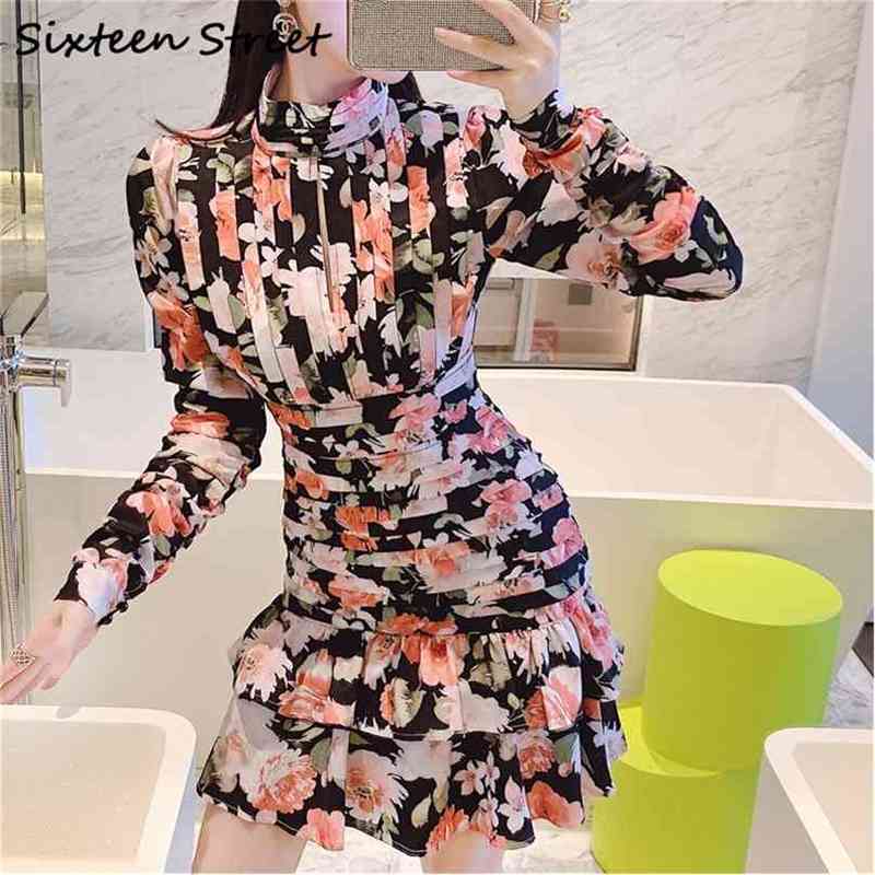 Pleated Dress For Woman Floral Printed O-neck Vestidos Ladies High Waist Sexy Dresses Female Long Sleeve Clothing Spring 210603, Pink
Pleated Dress For Woman Floral Printed O-neck Vestidos Ladies High Waist Sexy Dresses Female Long Sleeve Clothing Spring 210603, Pink